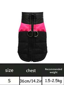 Chaqueta para mascotas nueva para otoño e invierno con chaleco con cremallera para mantener el calor, cuello de color contrastante, cierre a presión de moda, adecuado para perros de tiro. Chaqueta y ropa exterior para mascotas adecuada para todas las razas, ideal para aventuras al aire libre con su mascota. Artículos esenciales y necesidades para cachorros para caminar y hacer senderismo.