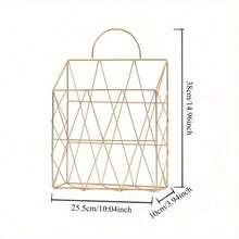 Iron Simple Press Newspaper Sundries Storage Basket Wall Decoration Shelf - Multicolor - View 9