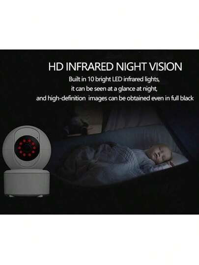 GENAI Home Slimme Camera, 3MP WiFi Indoor Monitor Night Vision, 360° Rotation, Motion Tracking, Ideal Security, Baby Pet Monitoring view 3