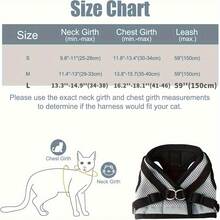 1 Adjustable Anti-Escape Cat Harness With 5M Retractable Leash, Polyester Mesh Design, Ergonomic Chest Strap And Safety Buckle, For Walking, Indoor/Outdoor Use, Cat Leash, Indoor Pet Control, Modern Pet Gear, Sturdy Pet Accessory