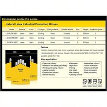 Natural Latex Chemical Resistant Gloves, Industrial Safety Work Protective Gloves, Black 1 Pair - Grande (paquete de 2) - Ver 5