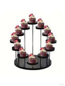 1pc Acrylic Transparent Tiered 4/7/12 Slots Display Stand, Suitable For Figurines, Blind Boxes, Desserts, Cakes