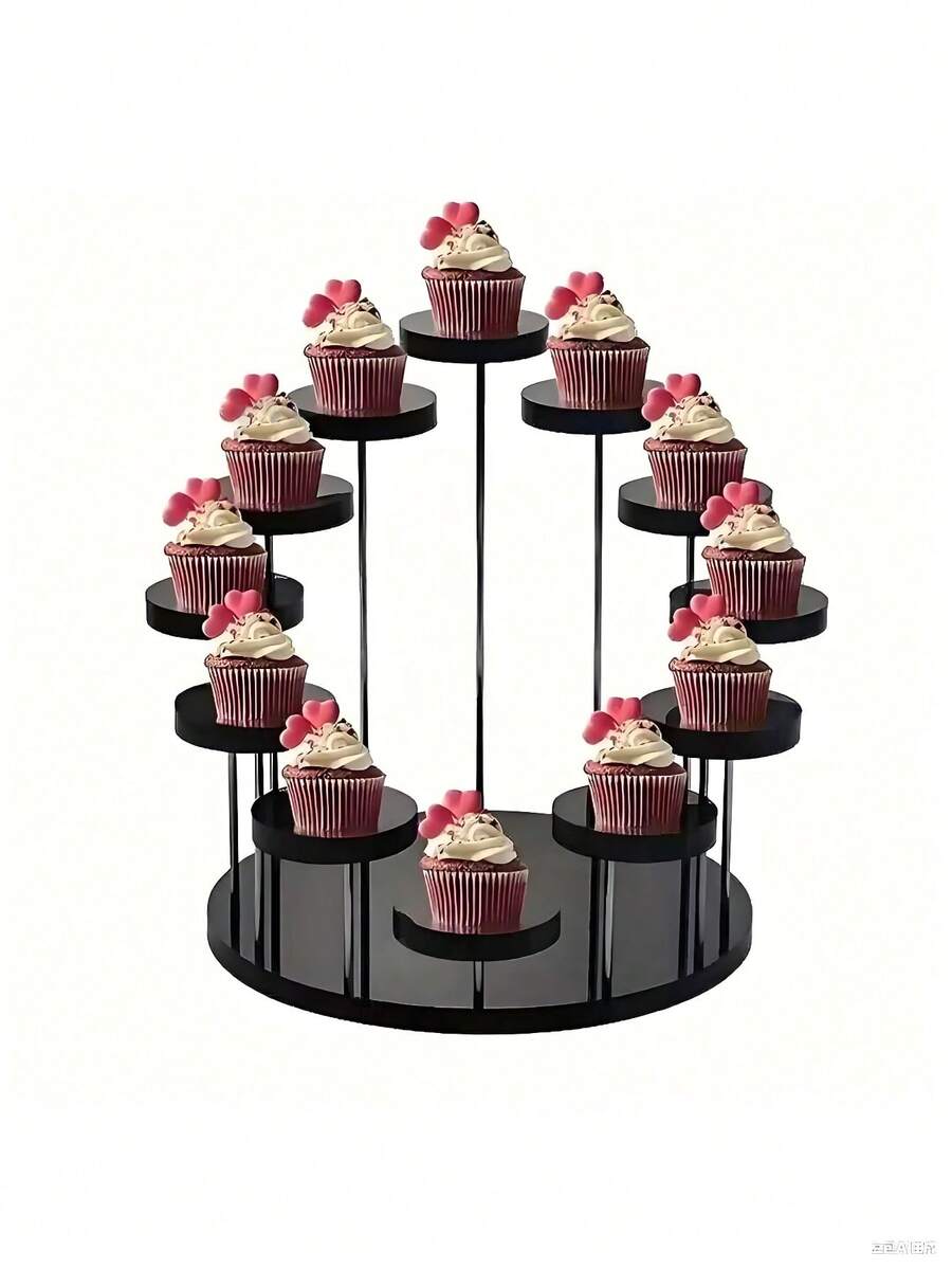 1pc Acrylic Transparent Tiered 4/7/12 Slots Display Stand, Suitable For Figurines, Blind Boxes, Desserts, Cakes