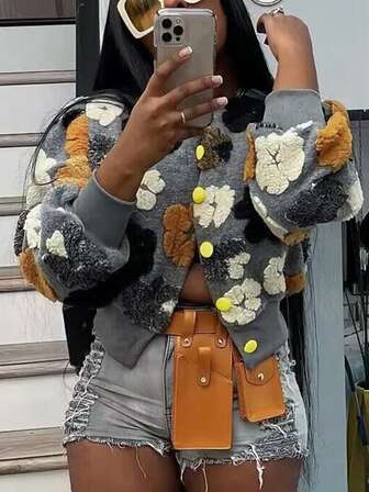 European & American Fashion Ladies Fluffy Suitable Cardigan