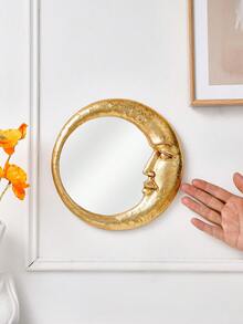 1 cái, Gương trang trí tường hình trăng lưỡi liềm mặt vàng bằng nhựa kích thước 8,85 * 8,85 inch, Tác phẩm nghệ thuật trang trí tường sáng tạo, Gương trang điểm, Thích hợp để trang trí tường, Bàn trang điểm và Đạo cụ chụp ảnh - Vàng - Xem 12