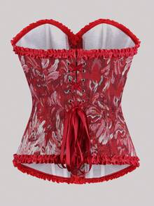 Gorset damski w stylu vintage z koronkową lamówką, modny gorset, świąteczne ubrania na Halloween, damskie topy na Nowy Rok 2026, nowość