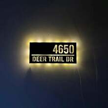 3 lựa chọn kích thước! Biển số nhà và tên đường bằng kim loại hiện đại, quà tặng biển số nhà, biển số nhà ngoài trời tùy chỉnh, quà tặng địa chỉ nhà ở hiện đại. - màu đen - Xem 4