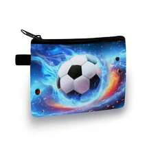 酷炫足球主题零钱包，色彩缤纷，节日足球印花，休闲风格，涤纶材质 - 彩色 - 查看 14