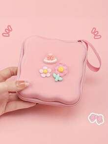 Cute Girl Portable Storage Bag, Fits Hard Drive, Cables, Charger, Earphones, Coins, Cartoon Power Bank, Shockproof Case Travel Essentials Charger Case Digital Camera Accessories Cable Organizer Electronic Organizer Waterproof For Travel For Tech For Women For Men