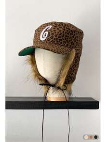 Retro Leopard Plush Warm Ushanka Hat, Women Winter Earflap Windproof Aviator Hat, New Mature Sexy Leopard Plush Earflap Hat, Women Winter Warm Ushanka Hat - Multicolor - View 14