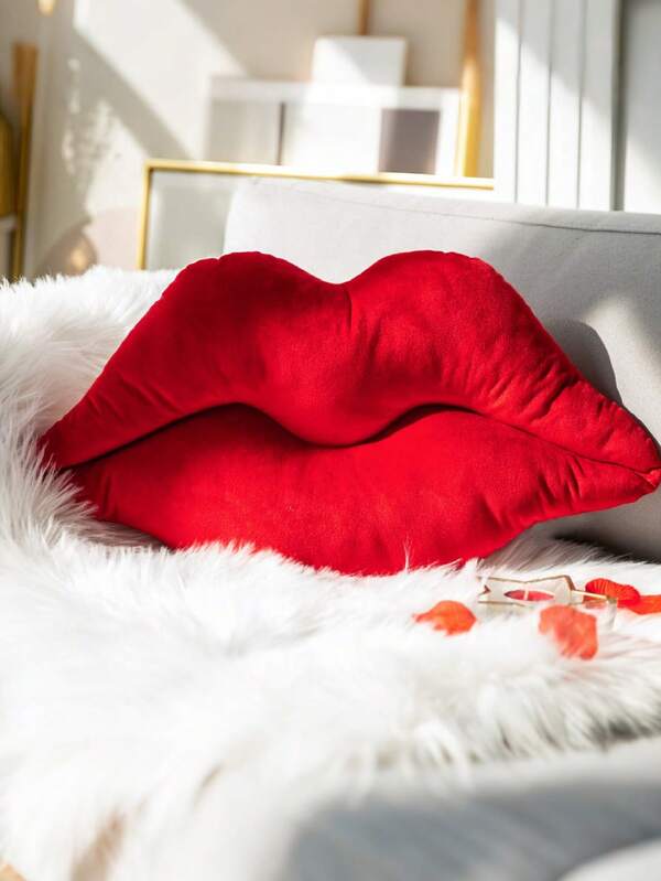 1pc Lip-Shaped Pillow, Smooth And Soft Velvet Lip-Shaped Cushion, Includes Filling, Suitable For Bedroom Beds, Living Room Sofas, Outdoor Use, Etc., Daily Wedding, Party, Christmas, Halloween Decoration.