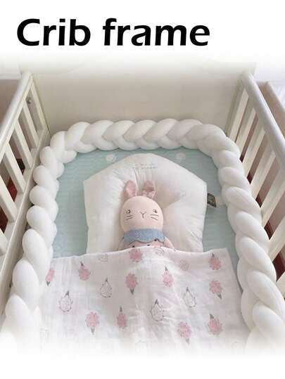 1 Stück geflochtener Kinderbettschutz, weiches Polster für Babybett, 3-Strang gewebte Stoßstange als Bettgitter