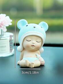 One Baby Bottle Doll Decorative Ornament, Blue And Pink Hat, Suitable For Gender Reveal Parties, Birthday Parties, Baby Shower Decorations. - Multicolor - View 12