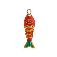 1pc Fashionable Colorful Enamel 3D Swinging Fish Pendant, Versatile DIY Bracelet, Necklace, Earring, Bag Charm Accessory