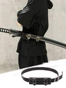 可调节仿皮武士刀腰带、角色扮演配件、剑鞘腰带、武术刀配件腰带 - 彩色 - 查看 2