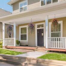 Artificial Fall Flowers Outdoor Fall Decoration, 2 Pcs Faux Hanging Flowers Outdoor Fall Decor, Resistant Look Real Faux Mums Silk Flower Outside Home Porch Patio Yard Balcony Planter