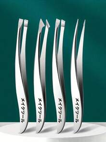 4 件套日本香蕉不锈钢精密镊子套装，无香型，用于去除眉毛、睫毛和倒刺