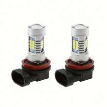 2 đèn sương mù LED cho ô tô - Bóng đèn chip H11 H16 2835, Đèn chạy ban ngày và DRL 12V, Hoạt động điện áp thấp, Thích hợp cho phụ kiện xe tải, SUV và xe máy - 2 chiếc - Xem 4