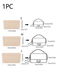 1 Túi đựng đồ lót nỉ cỡ vừa đơn giản, đựng mỹ phẩm, 1 túi đựng ví có ngăn, túi tote mini có chèn định hình cho túi đeo vai để biến túi xách của bạn thành túi đeo chéo - Nhiều màu - Xem 3