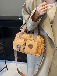 Lässige Mode Damen Handtasche mit großer Kapazität, neue Umhängetasche, minimalistisch elegante Tragetasche, multifunktionale tägliche Schultertasche mit hoher Preis-Leistung und mehreren Taschen, geeignet für Einkaufen und Pendeln - Khaki - Übersicht 5