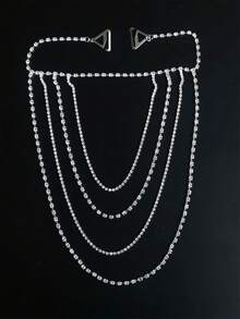 1 件水晶肩带连接器服装配件 - 銀色 - 查看 2