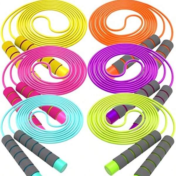 2 pièces Corde à sauter réglable avec poignées en mousse agréables à la peau pour hommes, femmes, enfants, filles, garçons. Activité amusante en extérieur, activité d'exercice et de fitness, corde à sauter rapide pour l'exercice