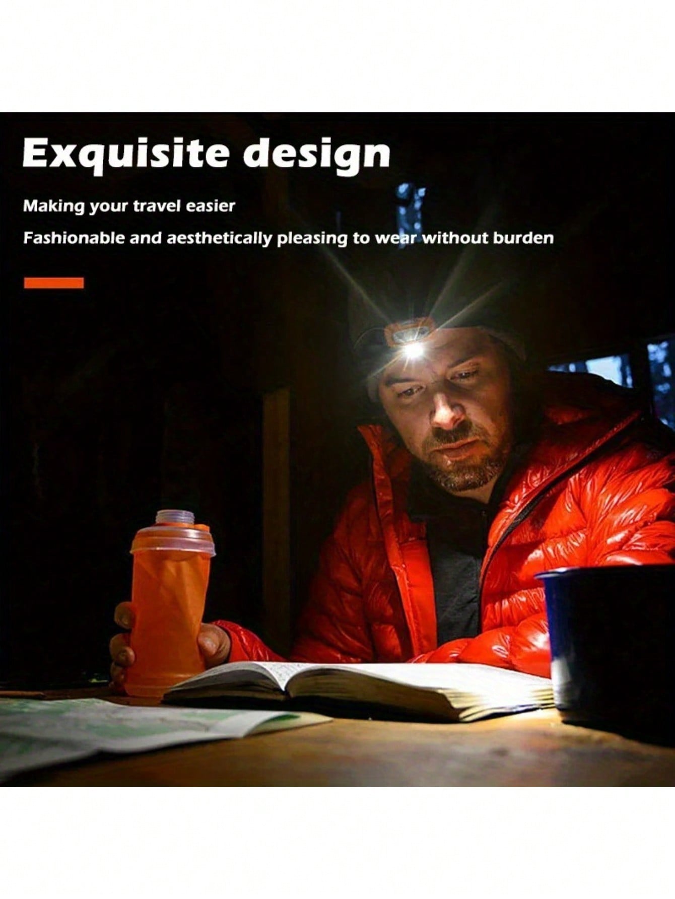 مصباح رأس قابل للشحن بحساس 400 مللي أمبير بشحن يو...