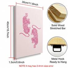 1 幅带框/无框粉色老虎多巴胺装饰艺术海报，美学 Y2K 学院风复古时尚动物油画，帆布印刷，极简主义时尚墙画，宿舍、卧室、公寓、客厅、家居装饰的理想礼物 - 彩色 - 查看 11