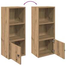 Libreria Larryhot in rovere artigianale 31x24x77 cm in legno ingegnerizzato, resistente e durevole, facile da montare, stile decorativo, adattA, Per riporre soprammobili, statuette, libri, piccoli oggetti, ecc. - Castano - Visualizzare 8