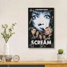 Framed Scream Poster Classic Horror Movie Poster For Room Aesthetic Canvas Wall Art Bedroom Decor - 黑色 - 查看 6