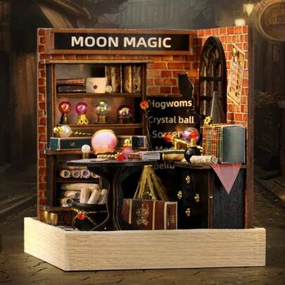 Miniatura de casa DIY, artesanía hecha a mano, modelo de ensamblaje de escena micro de tienda