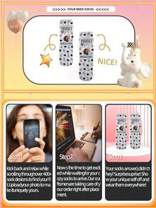 10 pares de calcetines personalizados para parejas con foto hecha en EE. UU., calcetines personalizados con foto para boda, calcetines personalizados con foto - Multicolor - Ver 4