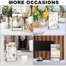 4 Packs Acrylic Sign Holder 5x7 Inch - Double-Sided Tabletop Frame For Wedding Table Numbers, Restaurant Menu, Christmas Photos, Graduation, Birthday Party, - Clear Photo/Price/Menu Display Stand