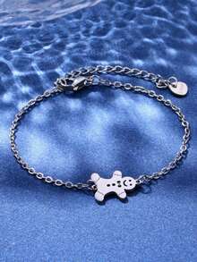 1 szt. Nowa modna bransoletka z zawieszką bałwanka, uroczy świąteczny wzór, dodatek dla kobiet