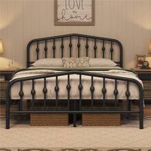 Butterslay Metal Platform Storage Bed Frame 12 Slats Arched Headboard Footboard No Box Spring Required 450/800lb Capacity Easy Assembly Twin/Full/Queen, Black/White/Antique Gold - 黑色 - 查看 10