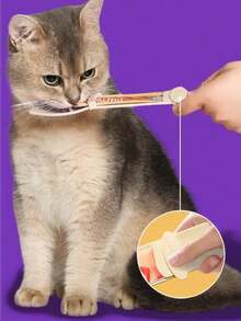 1/2 thìa đựng thức ăn cho mèo có cán dài - Dụng cụ cho mèo ăn vặt mềm mại để liếm thức ăn ướt cho mèo, thìa bóp hình mèo, dụng cụ cho thú cưng ăn bằng nhựa, đồ chơi cho mèo, đồ dùng dễ thương cho mèo ăn hàng ngày và huấn luyện (không bao gồm thanh thức ăn cho mèo) - Nhiều màu - Xem 3