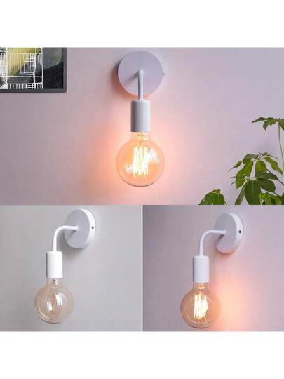 1/ Moderne Nordic Retro Iron Wand Lamp Holder, E27 Straight Sconce Lighting Fixture, Living Room, Bedroom, Bathroom, Kitchen, Balcony, Library (Bulb Not Included) view 3