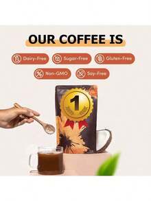 Comunvitam Organic Mushroom Coffee:30Servings OfEnergy-BoostingSuperfood Blend With 6AdaptogenicMushrooms For Focus,Lmmunity&Digestion Beverage - 1 Gói - Xem 6