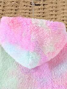 女童加厚抓绒卫衣裙 - 扎染图案，宽松版型，保暖舒适，长袖设计，及膝长度，时尚舒适的休闲连衣裙 | 青少年服装 | 针织，女童冬季服装 - 彩色 - 查看 6