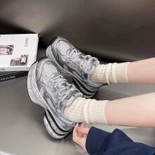 Women Chunky Shoes - Grey - View 3