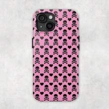 Blue Skully |     Skull N Crossbones Y2K Emo Goth Aesthetic Tough Phone Case - 混色5 - 查看 1