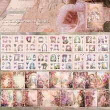 1 Libro Sticker Vintage Ins Style - 54 Fogli, Include Adesivi e Carta da Sfondo, Forniture per Scrapbooking Estetica Vintage, Decorazione Diario Fai-da-Te, Collage