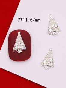 5个金属圣诞树钉装饰品 圣诞美甲DIY用品 美甲 - 彩色 - 查看 11