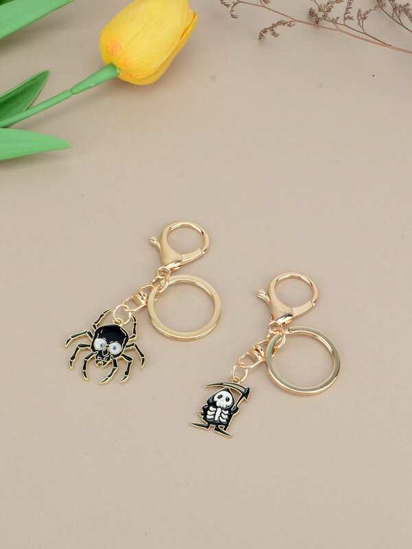 1pc Bag's Skull Charms Accessories Perfect For Halloween Gift Suitable For Handbag Backpack Alloy Keychain Car Key Ring Women Bag's Pendant Souvenirs Y2K Halloween Accessories