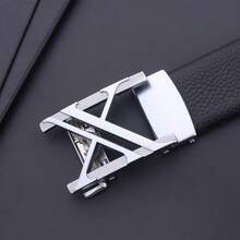 Men Belt Belt Metal Alloy Automatic Buckle Brand Luxury Design Waist Belts For Men Strap Male - 黑色 - 查看 6