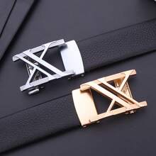 Men Belt Belt Metal Alloy Automatic Buckle Brand Luxury Design Waist Belts For Men Strap Male - 黑色 - 查看 8