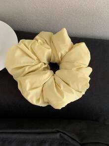 1 pièce Chouchou crème moelleux pour femmes, attache-cheveux en forme de donut, support de queue de cheval, design doux et simple, polyvalent, convient pour un usage quotidien, élastiques à chouchou, accessoires capillaires, pièce de tête