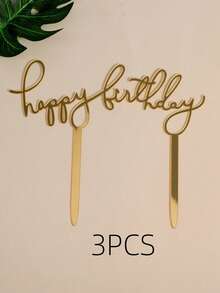 1PCS/3PCS/5PCS 新款创意生日蛋糕装饰亚克力蛋糕插卡