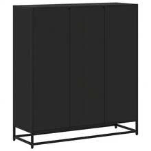 Libreria Larryhot nera 97,5x33x107,5 cm in legno ingegnerizzato e metallo, robusta e durevole, facile da montare, stile decorativo, adattA, Per riporre soprammobili, statuette, libri, piccoli oggetti, ecc. - nero - Visualizzare 6