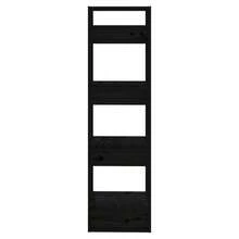 Libreria/divisorio per ambienti Larryhot Nero 41x35x125 cm Pino massiccio, robusto e durevole, facile da montare, stile decorativo, adatto per riporre soprammobili, statuette, libri, piccoli oggetti, ecc. - nero - Visualizzare 5